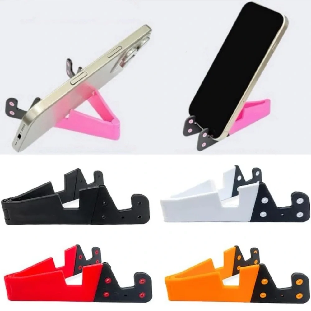 💞 New Pack of 4 Universal Folding Phone Stands in Black, White, Red & Orange